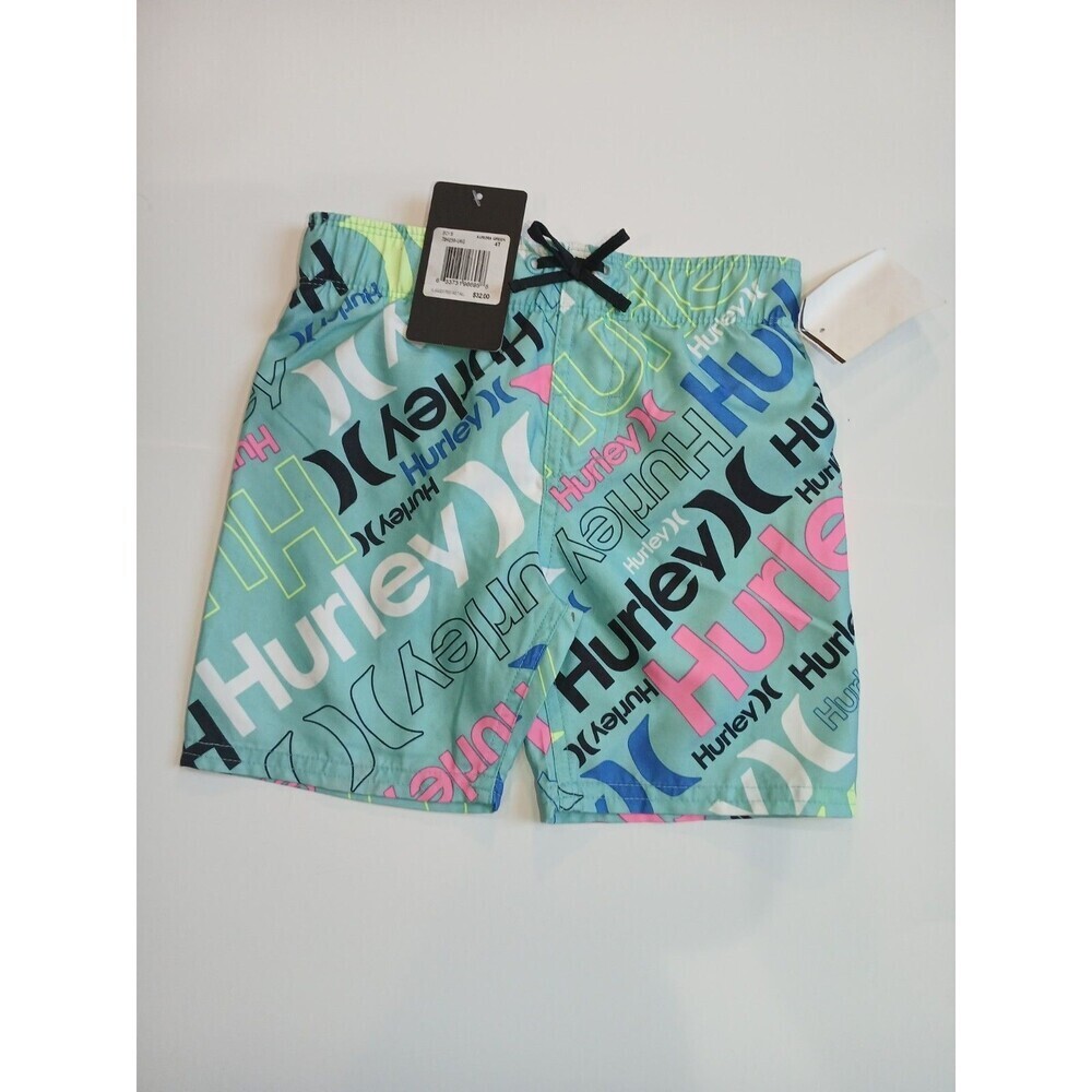 Hurley Boys Swim Trunks 4T Multicolor Logo Board Shorts New With Tags